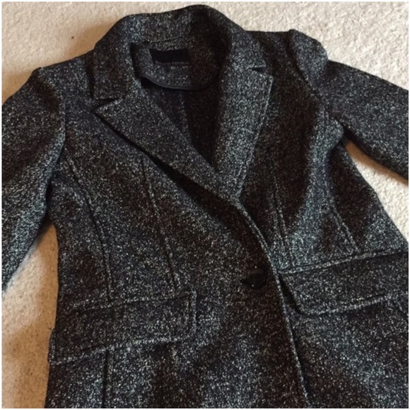 Banana Republic long wool blend grey gray coat jacket - Picture 3 of 8